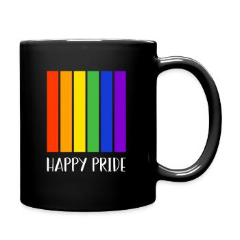 Pride LGBT Liebe gewinnt, wir sind queer und stolz - Tasse einfarbig - Schwarz - Rechts