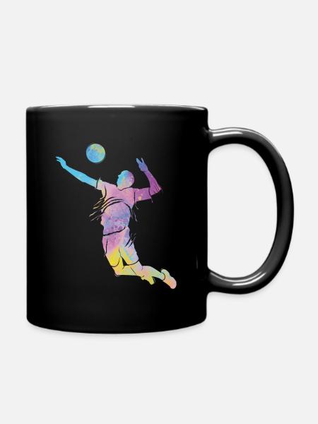 Joueurs de volley-ball enfants beach-volley - Mug uni - noir