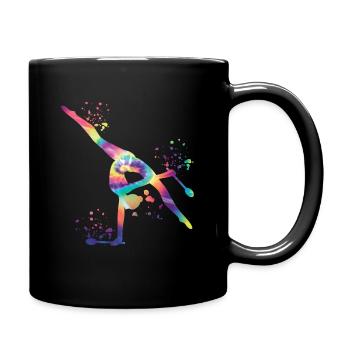 Gymnast with clubs Rhythmic gymnastics - Full Colour Mug - black - Right