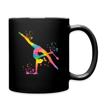 Gymnast with clubs Rhythmic gymnastics - Full Colour Mug - black - Right