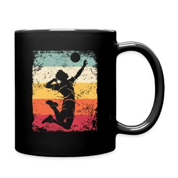 Volleyball Player Retro Beach Volleyball - Full Colour Mug - black - Right