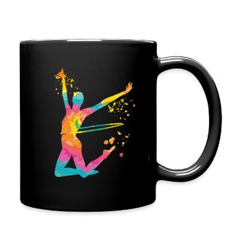 Gymnast with Hoop Rhythmic Gymnastics - Full Colour Mug - black - Right
