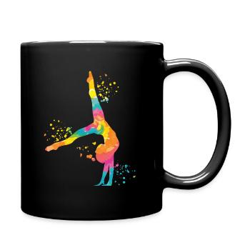 Gymnast with Floor Rhythmic Gymnastics - Full Colour Mug - black - Right