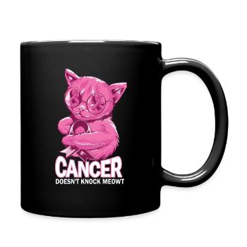 Cancer does not defeat breast cancer - Full Colour Mug - black - Right