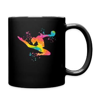 Gymnast with ball rhythmic gymnastics - Full Colour Mug - black - Right