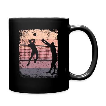 Volleyball Player Retro Beach Volleyball - Full Colour Mug - black - Right