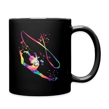 Gymnastin Mit Band Rhythmische Gymnastik - Tasse einfarbig - Schwarz - Rechts