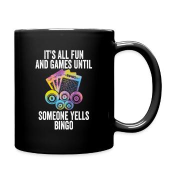 Fun and games at bingo - Full Colour Mug - black - Right