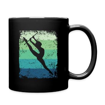Gymnaste Baton Gymnastique Rythmique Rétro - Mug uni - noir - Droite