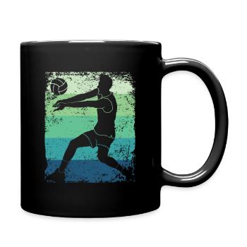 Volleyball Player Retro Beach Volleyball - Full Colour Mug - black - Right