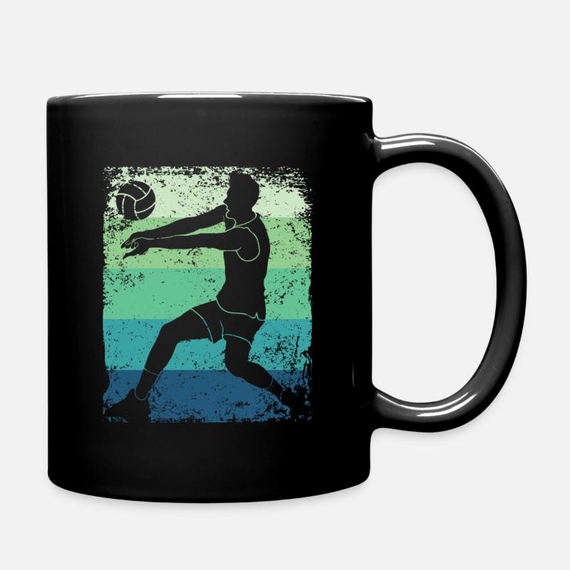 Volleyball Spieler Retro Beach Volleyball - Tasse einfarbig - Schwarz