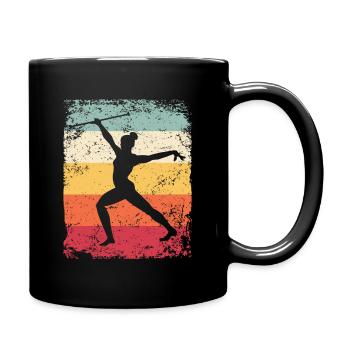 Gymnaste Baton Gymnastique Rythmique Rétro - Mug uni - noir - Droite