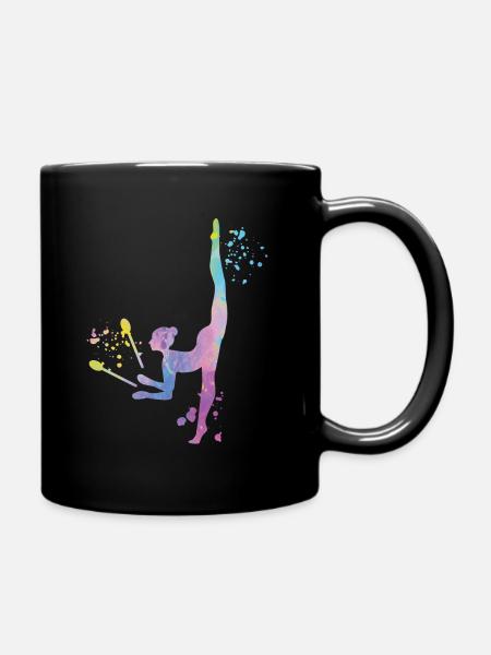 Gymnaste avec des clubs Gymnastique rythmique - Mug uni - noir