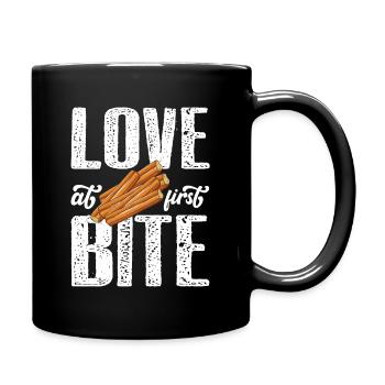 Love at first bite Mexican churros - Full Colour Mug - black - Right