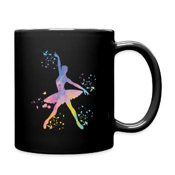 Ballet Dancer Colorsplash Ballerina - Full Colour Mug - black - Right