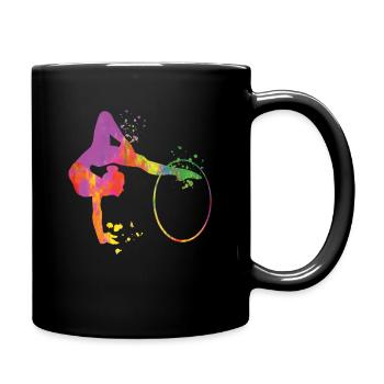 Gymnast with clubs Rhythmic gymnastics - Full Colour Mug - black - Right