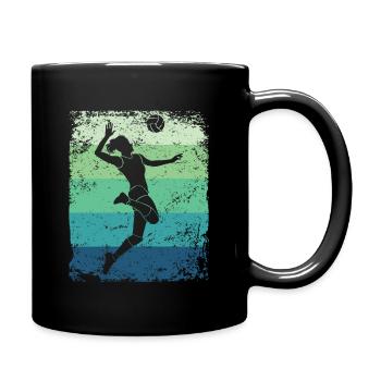 Volleyball Player Retro Beach Volleyball - Full Colour Mug - black - Right