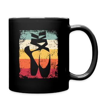 Ballettschuhe Vintage Frau Ballerina - Tasse einfarbig - Schwarz - Rechts