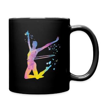 Gymnastin Mit Keulen Rhythmische Sportgymnastik - Tasse einfarbig - Schwarz - Rechts