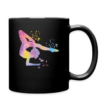 Gymnast with clubs Rhythmic gymnastics - Full Colour Mug - black - Right
