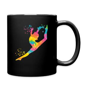 Gymnast with Floor Rhythmic Gymnastics - Full Colour Mug - black - Right