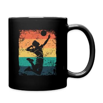 Volleyball Player Retro Beach Volleyball - Full Colour Mug - black - Right