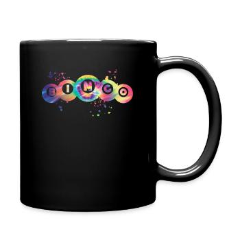 Bingo Bälle Farbsprotzer Frauen Männer Bingo - Tasse einfarbig - Schwarz - Rechts