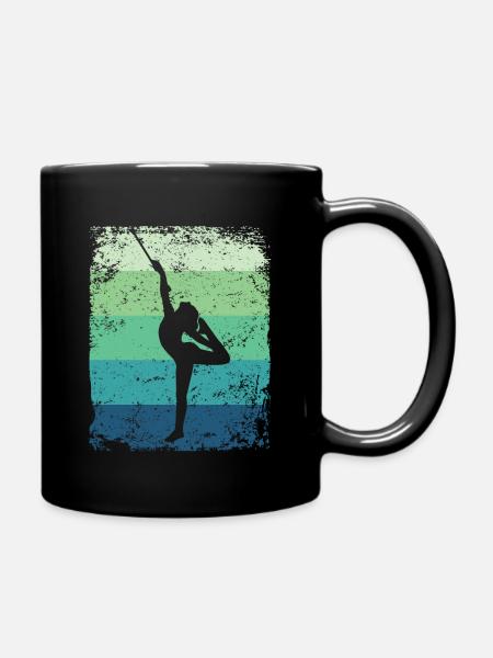 Gymnast Baton Retro Rhythmic Gymnastics - Full Colour Mug - black