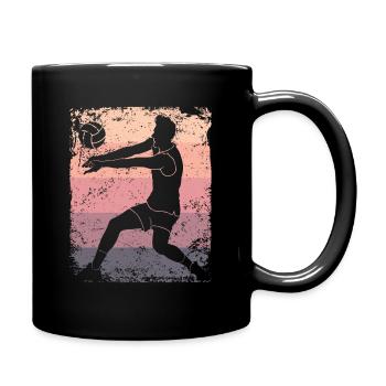 Volleyball Player Retro Beach Volleyball - Full Colour Mug - black - Right