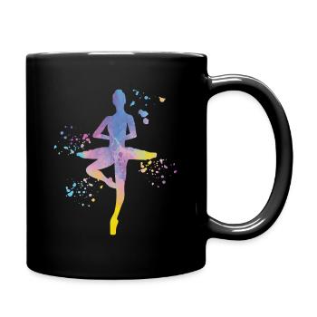 Ballet Dancer Colorsplash Ballerina - Full Colour Mug - black - Right