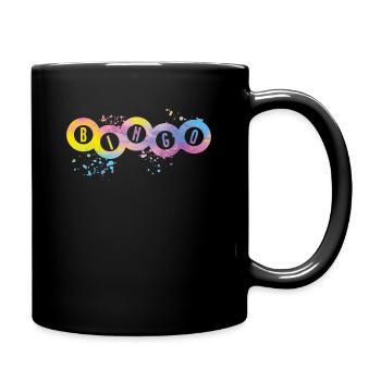 Bingo Bälle Farbsprotzer Frauen Männer Bingo - Tasse einfarbig - Schwarz - Rechts