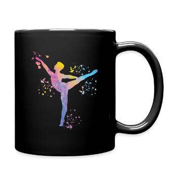 Ballett Tänzer Colorsplash Mann Ballerino - Tasse einfarbig - Schwarz - Rechts