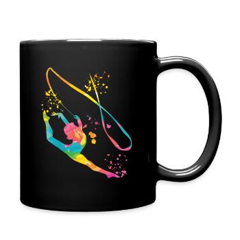 Gymnastin Mit Band Rhythmische Gymnastik - Tasse einfarbig - Schwarz - Rechts