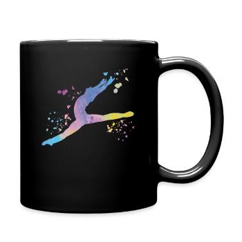 Ballett Tänzer Colorsplash Mann Ballerino - Tasse einfarbig - Schwarz - Rechts