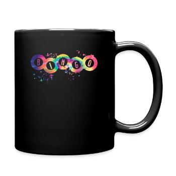 Bingo Bälle Farbsprotzer Frauen Männer Bingo - Tasse einfarbig - Schwarz - Rechts