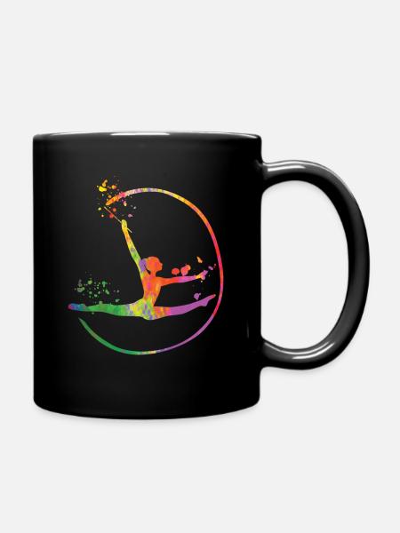 Gymnastin Mit Band Rhythmische Sportgymnastik - Tasse einfarbig - Schwarz