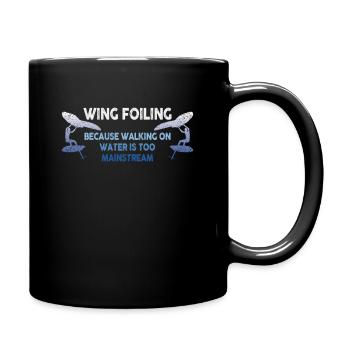 Wing Foil Wingsurfing Retro Foil Wing - Full Colour Mug - black - Right