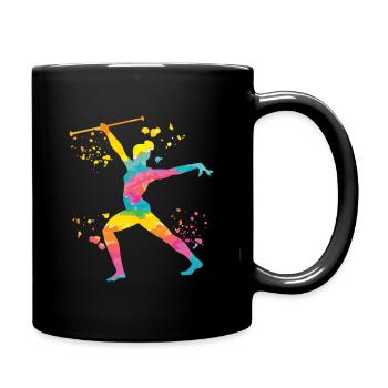 Gymnast with Baton Rhythmic gymnastics - Full Colour Mug - black - Right