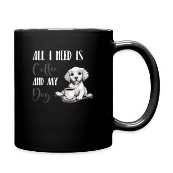 Journée mondiale du café avec un chien - Mug uni - noir - Droite