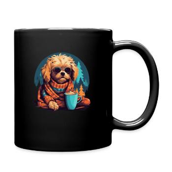 Journée mondiale du café avec un chien - Mug uni - noir - Droite