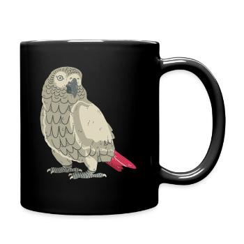 Grey parrot - Full Colour Mug - black - Right