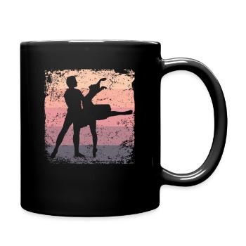 Ballett Tanz Paar Vintage Ballerina - Tasse einfarbig - Schwarz - Rechts