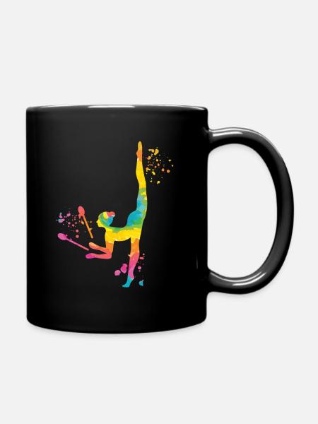 Gymnaste avec des clubs Gymnastique rythmique - Mug uni - noir