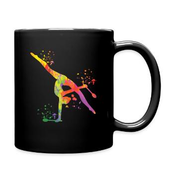Gymnast with clubs Rhythmic gymnastics - Full Colour Mug - black - Right