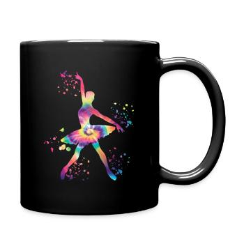 Ballet Dancer Colorsplash Ballerina - Full Colour Mug - black - Right