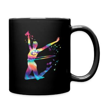 Gymnast with Hoop Rhythmic Gymnastics - Full Colour Mug - black - Right