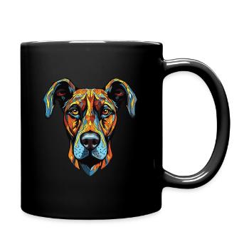 Great Dane Dog Portrait - Full Colour Mug - black - Right