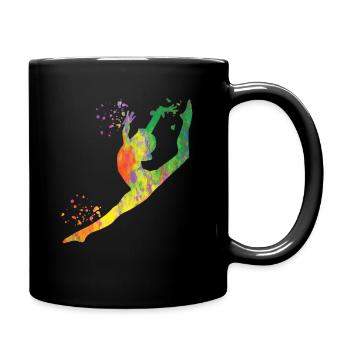 Gymnast with clubs Rhythmic gymnastics - Full Colour Mug - black - Right