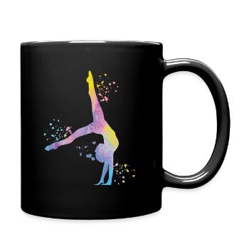 Gymnast with clubs Rhythmic gymnastics - Full Colour Mug - black - Right