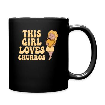 This girl loves churros Funny churros - Full Colour Mug - black - Right